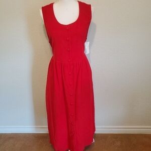 NWT Vntg Appleseeds Cordoroy Cottage Core Dress Size L